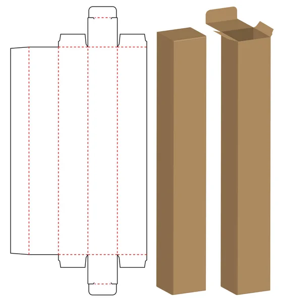 Box Csomagolás Meghalni Vágott Sablon Kialakítása Modell — Stock Vector