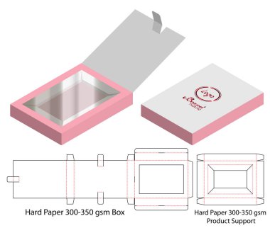 Kutu ambalajı ölü şablon tasarımı. 3d maketi