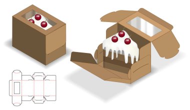 Kutu ambalajı ölü şablon tasarımı. 3d maketi