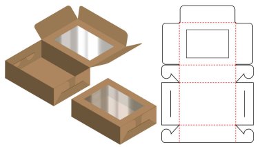 Kutu ambalajı ölü şablon tasarımı. 3d maketi
