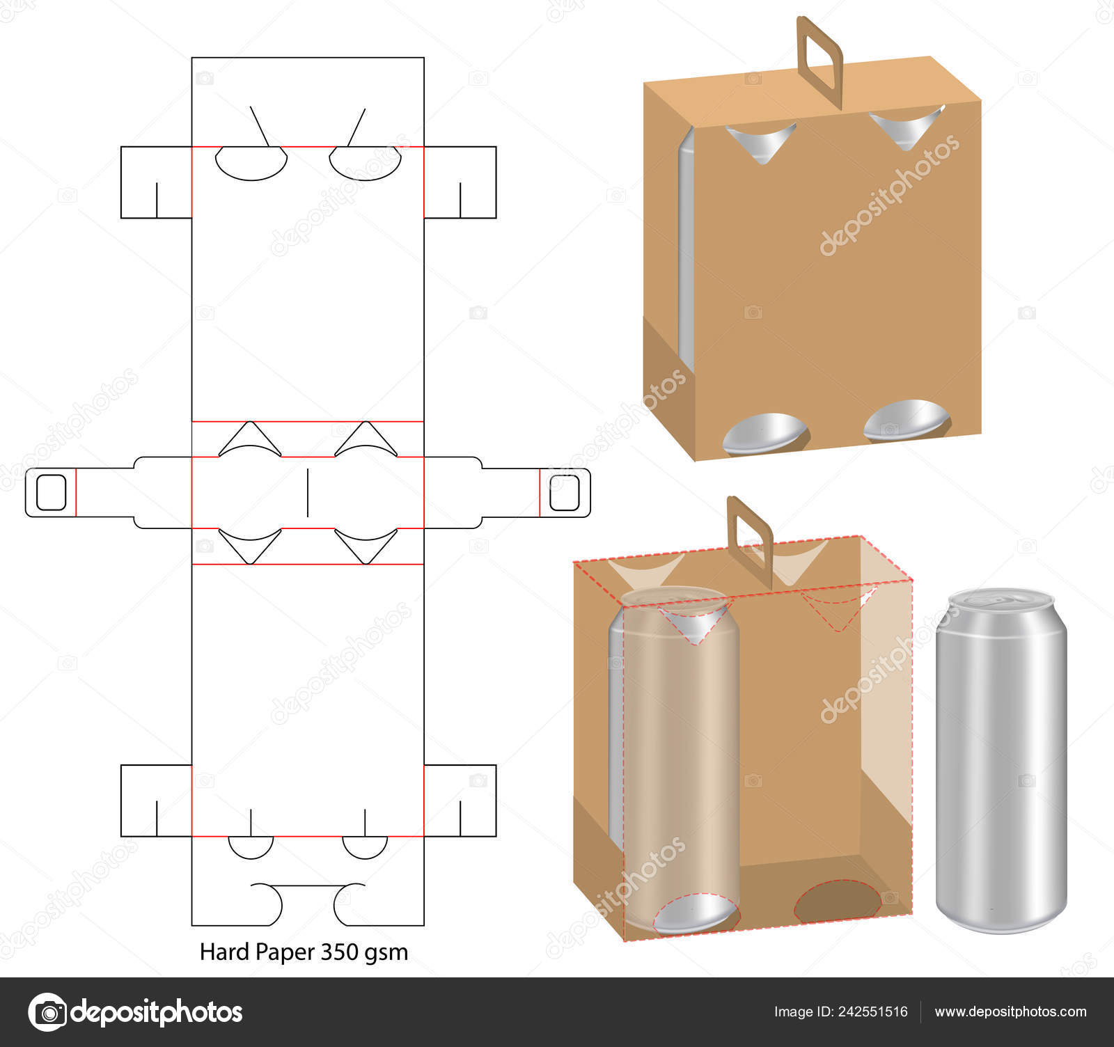 Beverage Packaging Die Cut Template Design Mock Stock Vector Image By C Siiixth 242551516