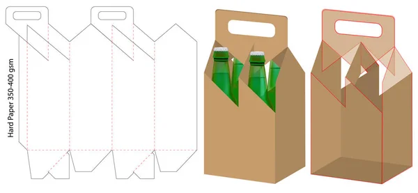 飲料包装カット テンプレート デザイン モックアップ — ストックベクタ