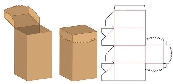Kutu Ambalajı Ölü Şablon Tasarımı Maketi — Stok Vektör