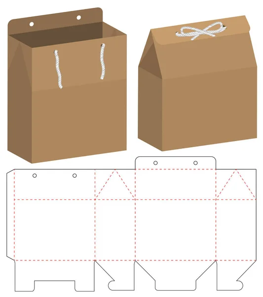 Caja Embalaje Morir Corte Plantilla Diseño Maqueta — Vector de stock