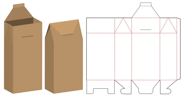 Caja Embalaje Morir Corte Plantilla Diseño Maqueta — Vector de stock