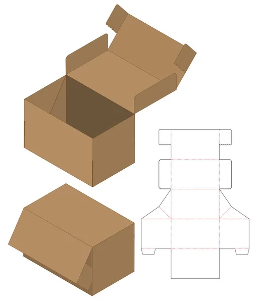 Caja Embalaje Morir Corte Plantilla Diseño Maqueta — Archivo Imágenes Vectoriales