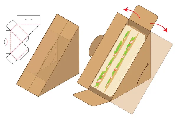 Schachtelverpackung Gestanzte Vorlage Design Attrappe — Stockvektor