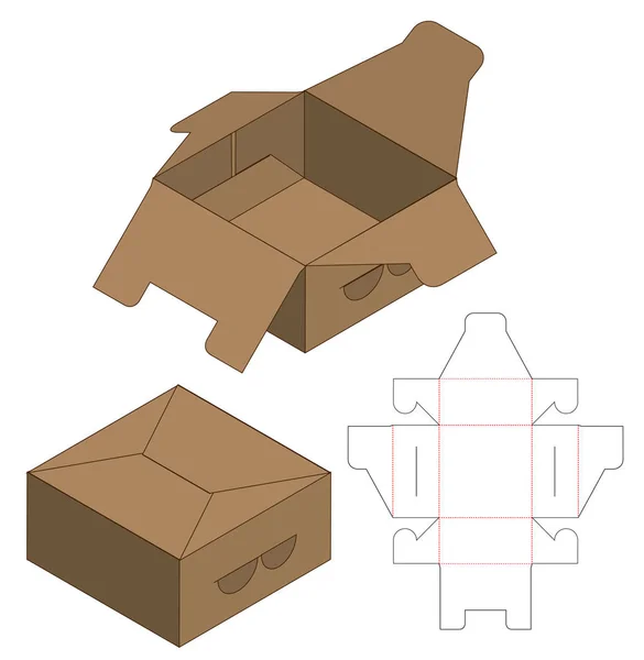 Caja Embalaje Morir Corte Plantilla Diseño Maqueta — Archivo Imágenes Vectoriales