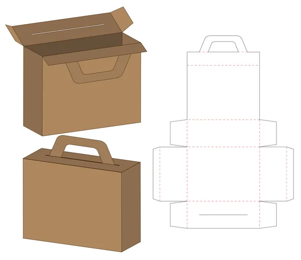 Caja Embalaje Morir Corte Plantilla Diseño Maqueta — Vector de stock