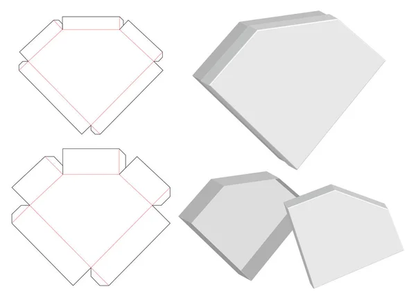 Scatola Imballaggio Die Design Modello Tagliato Modello — Vettoriale Stock