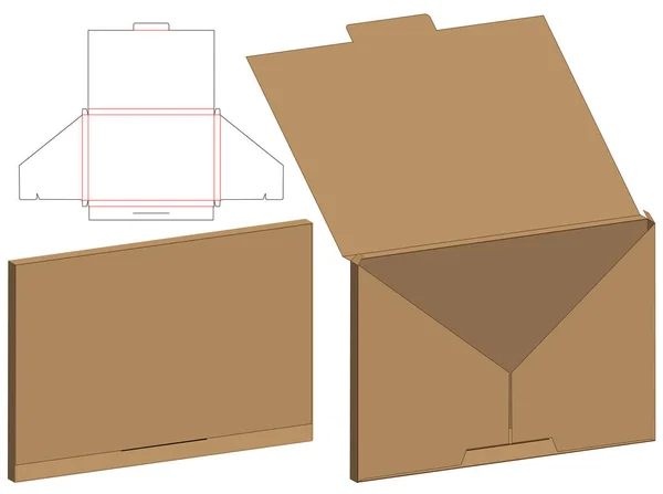 Caja Embalaje Morir Corte Plantilla Diseño Maqueta — Vector de stock