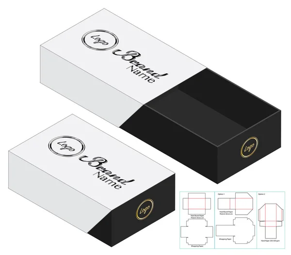 Caixa Embalagem Die Cut Template Design Mock — Vetor de Stock