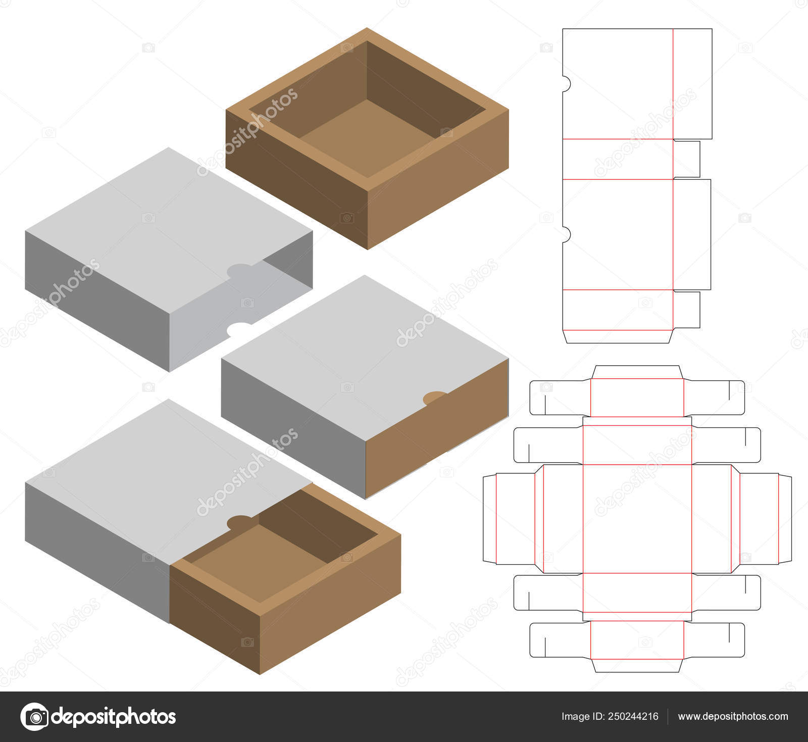 Box Packaging Die Cut Template Design Mock Stock Vector by ©siiixth Box Packaging Die Cut Template Design Mock Stock Vector by ©siiixth