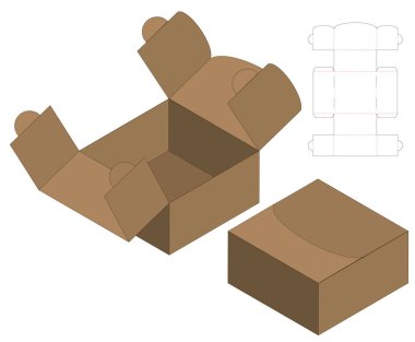 Kutu ambalajı ölü şablon tasarımı. 3d maketi