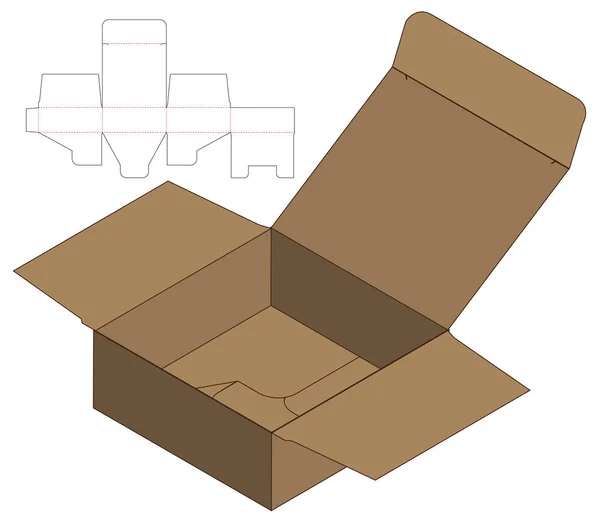 Caja Embalaje Morir Corte Plantilla Diseño Maqueta — Vector de stock