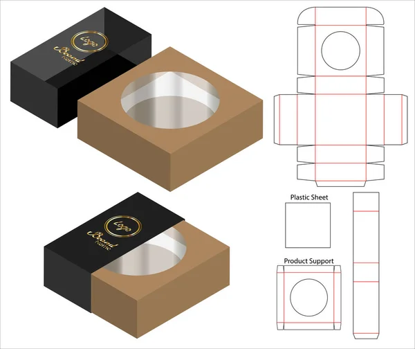 Caixa Embalagem Die Cut Template Design Mock — Vetor de Stock