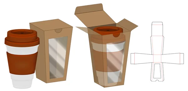 Caja Embalaje Morir Corte Plantilla Diseño Maqueta — Archivo Imágenes Vectoriales