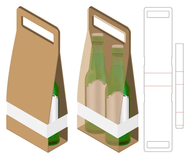 Caja Embalaje Morir Corte Plantilla Diseño Maqueta — Archivo Imágenes Vectoriales