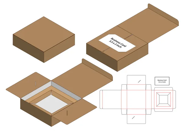 Caja Embalaje Morir Corte Plantilla Diseño Maqueta — Vector de stock