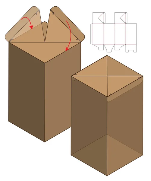 Förpackning Die Cut Mall Design Modell — Stock vektor