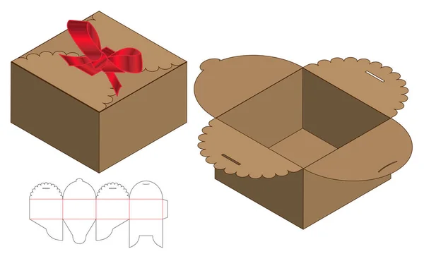 Caja Embalaje Morir Corte Plantilla Diseño Maqueta — Archivo Imágenes Vectoriales