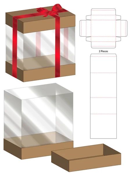 Box Csomagolás Meghalni Vágott Sablon Kialakítása Modell — Stock Vector