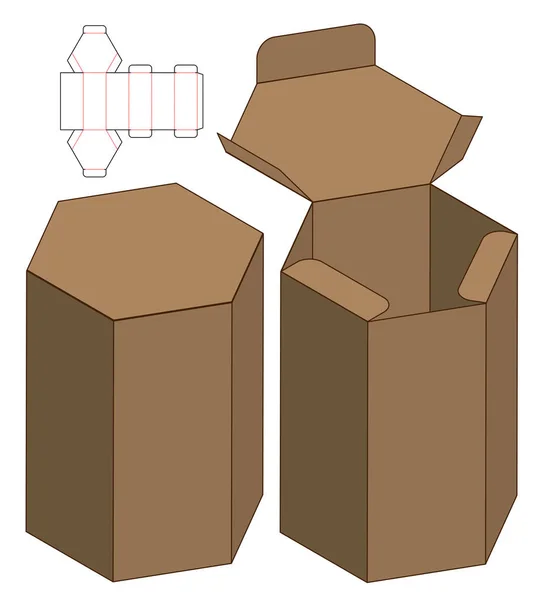 Caja Embalaje Morir Corte Plantilla Diseño Maqueta — Vector de stock