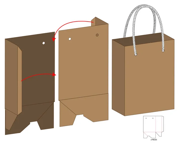 Caja Embalaje Morir Corte Plantilla Diseño Maqueta — Vector de stock