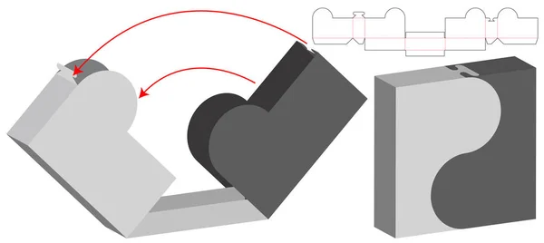 Scatola Imballaggio Die Design Modello Tagliato Modello — Vettoriale Stock