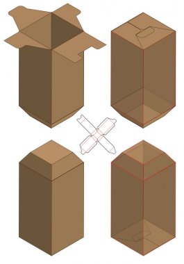 Kutu ambalajı ölü şablon tasarımı. 3d maketi