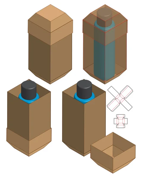 Boîte Emballage Die Cut Template Design Modèle — Image vectorielle