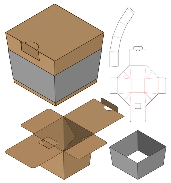 Förpackning Die Cut Mall Design Modell — Stock vektor