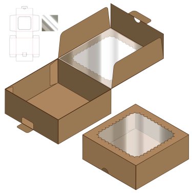 Kutu ambalajı ölü şablon tasarımı. 3d maketi