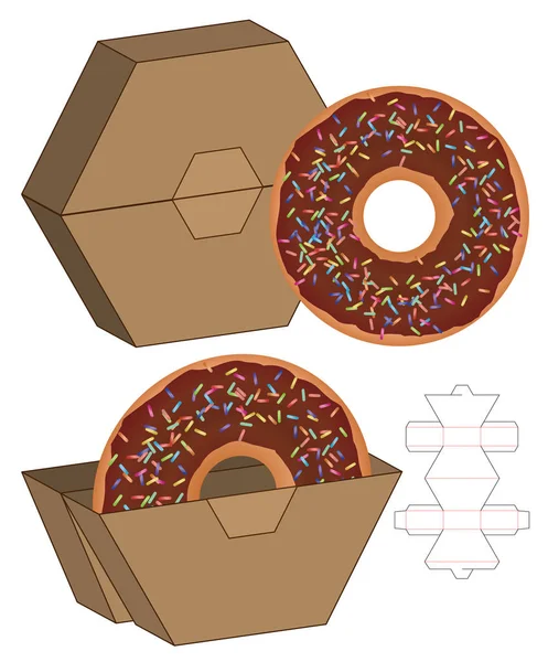 Caja Embalaje Morir Corte Plantilla Diseño Maqueta — Vector de stock