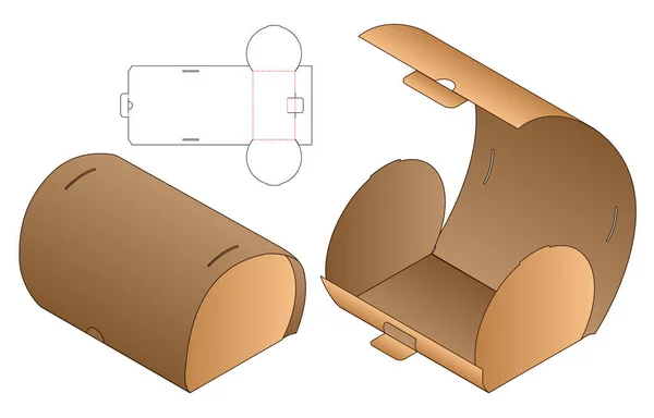 Caja Embalaje Morir Corte Plantilla Diseño Maqueta — Archivo Imágenes Vectoriales