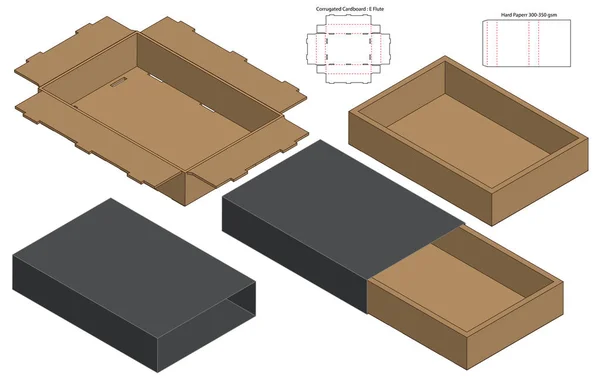 Kutu ambalajı ölü şablon tasarımı. 3d maketi