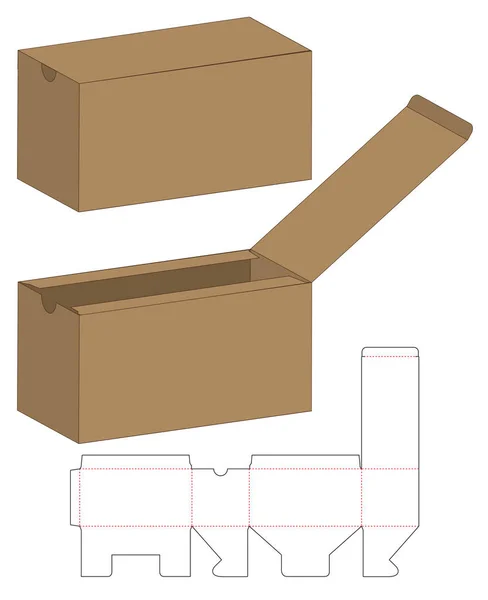 Caja Embalaje Morir Corte Plantilla Diseño Maqueta — Archivo Imágenes Vectoriales