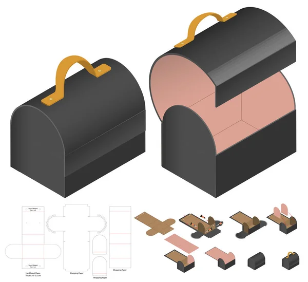 Scatola Imballaggio Die Design Modello Tagliato Modello — Vettoriale Stock