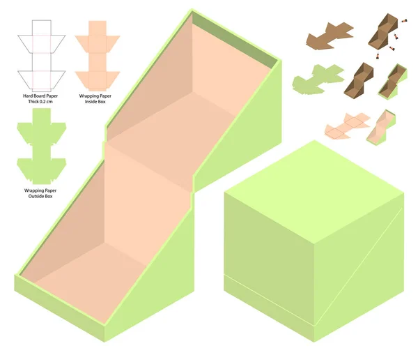 Krabice Balení Die Cut Šablony Designu Modifikace — Stockový vektor