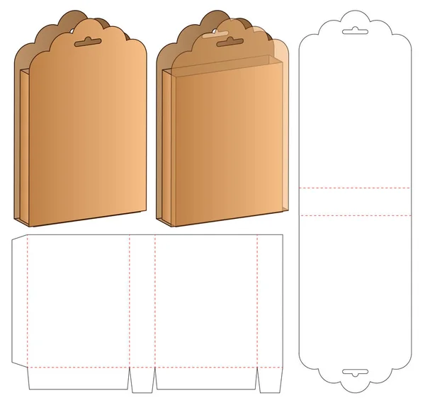 Caja Embalaje Morir Corte Plantilla Diseño Maqueta — Vector de stock