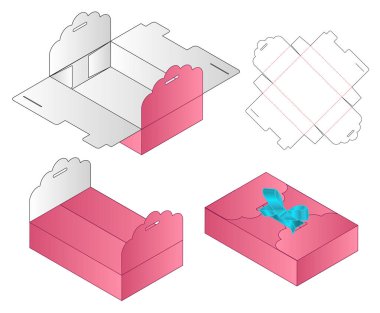 Kutu ambalajı ölü şablon tasarımı. 3d maketi