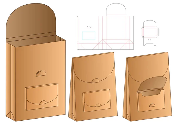 Caja Embalaje Morir Corte Plantilla Diseño Maqueta — Vector de stock