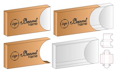 Kutu ambalajı ölü şablon tasarımı. 3d maketi