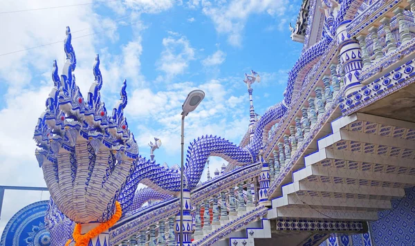 stock image blue temple at Wat Paknam khaem Nu,Chanthaburi Province,Thailand