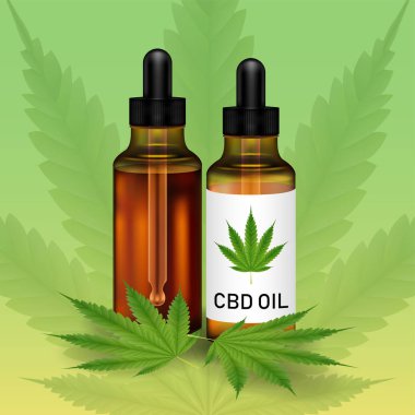 Marihuana yaprağı ile Cannabidiol veya Cbd yağı