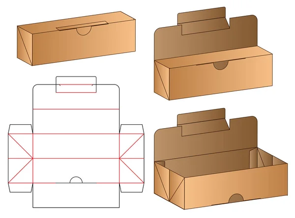 Boîte Emballage Die Cut Template Design Modèle — Image vectorielle