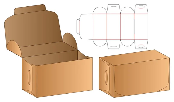 Caja Embalaje Morir Corte Plantilla Diseño Maqueta — Vector de stock