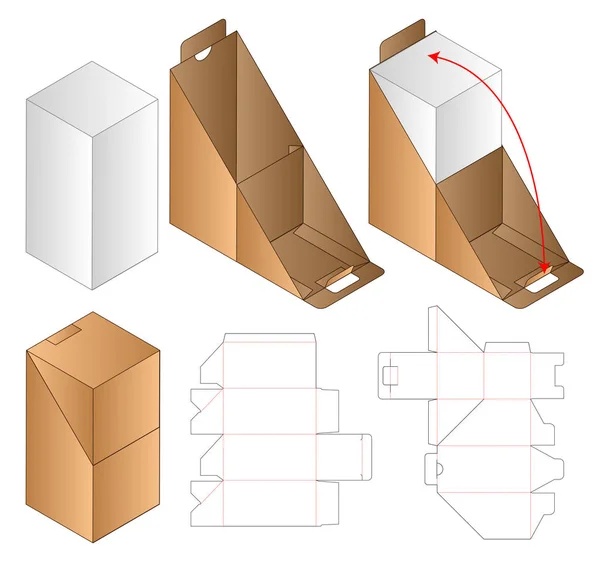 Schachtelverpackung Gestanzte Vorlage Design Attrappe — Stockvektor