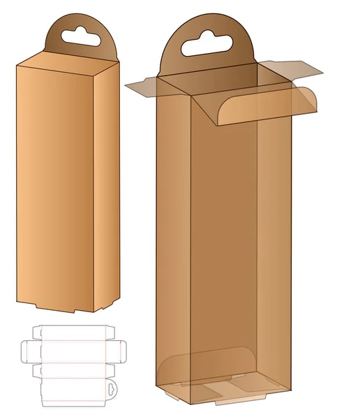 Caja Embalaje Morir Corte Plantilla Diseño Maqueta — Vector de stock