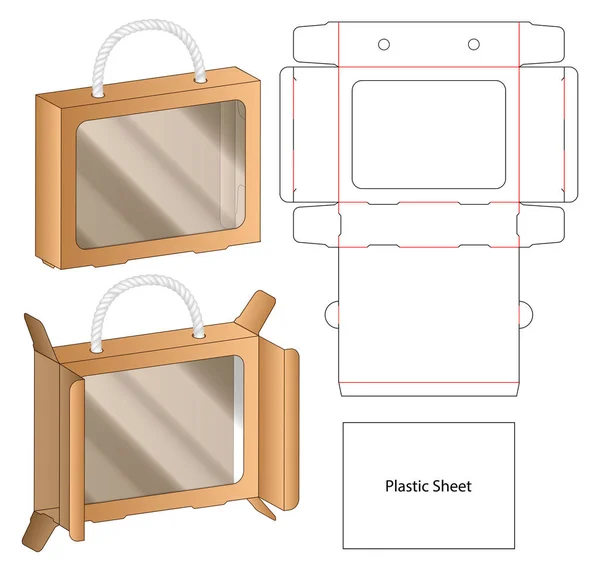 Caja Embalaje Morir Corte Plantilla Diseño Maqueta — Vector de stock